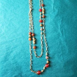 2 for 10$ NWT Long necklace red beads